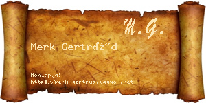 Merk Gertrúd névjegykártya